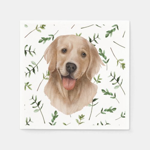 Labrador Retriever Greenery Boho Baby Shower Napkins