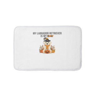Labrador Retriever Halloween Dog Funny Spooky Boo Bath Mat