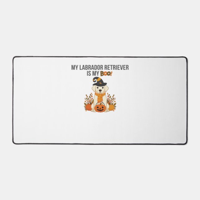 Labrador Retriever Halloween Dog  Funny Spooky Boo Desk Mat (Front)