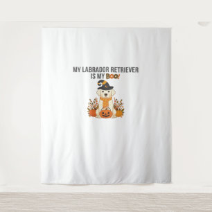Labrador Retriever Halloween Dog Funny Spooky Boo Tapestry