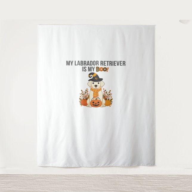 Labrador Retriever Halloween Dog  Funny Spooky Boo Tapestry (Front)