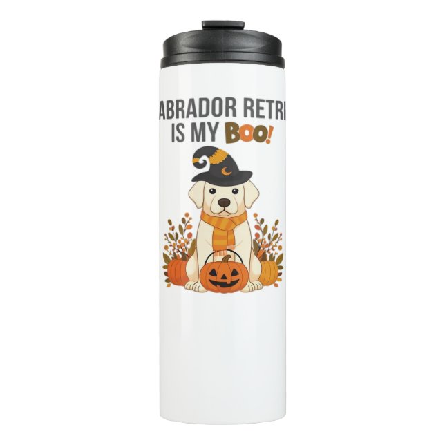 Labrador Retriever Halloween Dog  Funny Spooky Boo Thermal Tumbler (Front)
