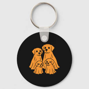 Labrador Retriever Halloween Ghost Family Funny Do Keychain