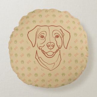 Labrador Retriever. Happiness Edition! Round Pillow