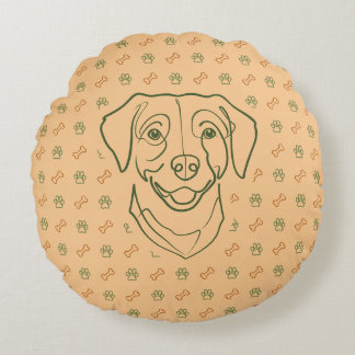 Labrador Retriever. Happiness Edition! Round Pillow