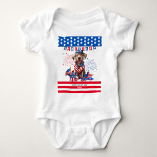 Labrador Retriever Happy 4Th Of July Independence Baby Bodysuit