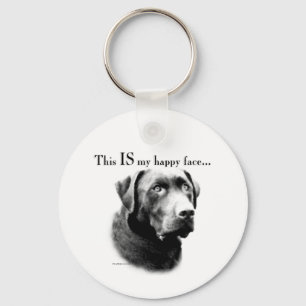 Labrador Retriever Happy Face Keychain