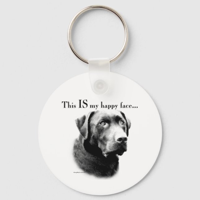 Labrador Retriever Happy Face Keychain (Front)