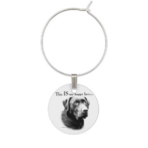 Labrador Retriever Happy Face Wine Charm
