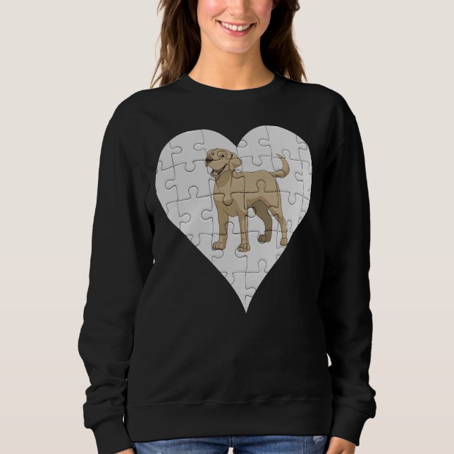 Labrador Retriever Heart Jigsaw Pieces Labrador Re Sweatshirt (Front)