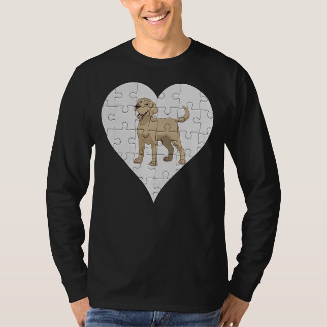 Labrador Retriever Heart Jigsaw Pieces Labrador Re T-Shirt (Front)