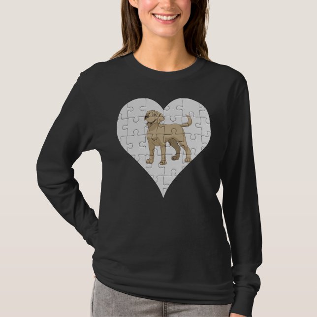 Labrador Retriever Heart Jigsaw Pieces Labrador Re T-Shirt (Front)