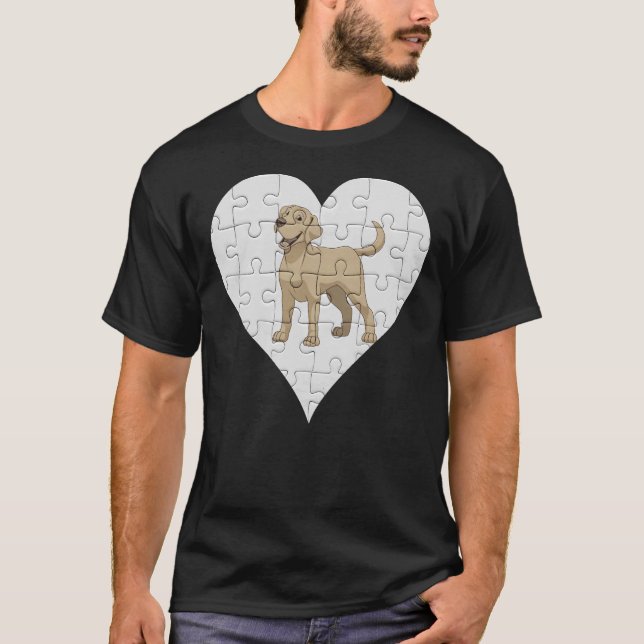 Labrador Retriever Heart Jigsaw Pieces Labrador Re T-Shirt (Front)