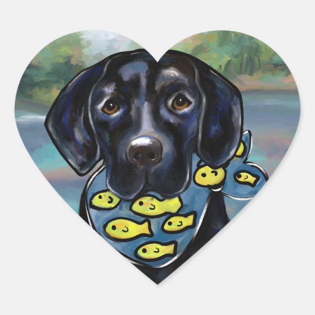 Labrador Retriever Heart Sticker (Front)
