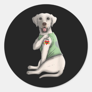 Labrador Retriever I Love Mom Tattoo Dog Funny Mot Classic Round Sticker