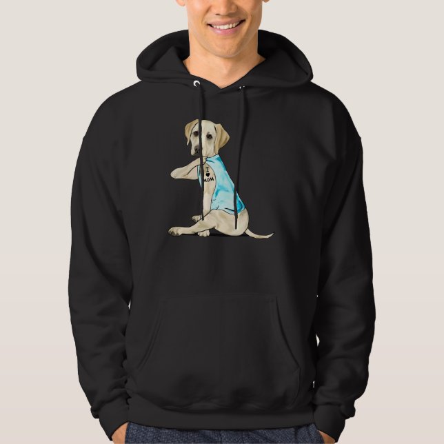 Labrador Retriever I Love Mom Tattoos Hoodie (Front)