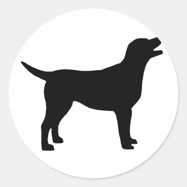 Labrador Retriever (in black) Classic Round Sticker (Front)