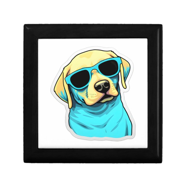 Labrador Retriever in Cool Sunglasses Classic T-Sh Gift Box (Front)