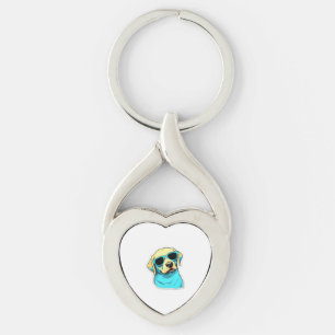 Labrador Retriever in Cool Sunglasses Classic T-Sh Keychain