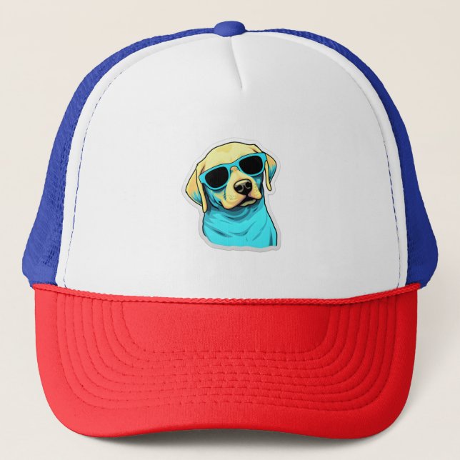 Labrador Retriever in Cool Sunglasses Classic T-Sh Trucker Hat (Front)