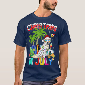 Labrador Retriever in Santa Hat Christmas In July T-Shirt