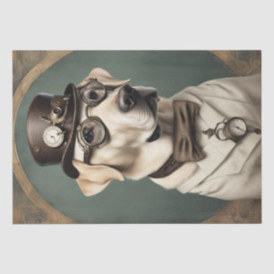 Labrador Retriever in Steampunk style decoupage Tissue Paper