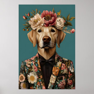 Labrador Retriever In Suit Poster, Labrador Poster