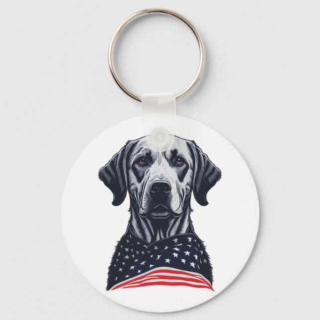 labrador retriever Independence Day Keychain (Front)