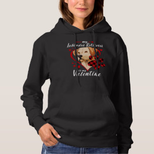 Labrador Retriever Is My Valentine Dog Red Plaid H Hoodie