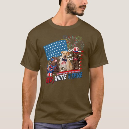 Labrador Retriever Kawaii Red White and True 4th T_Shirt