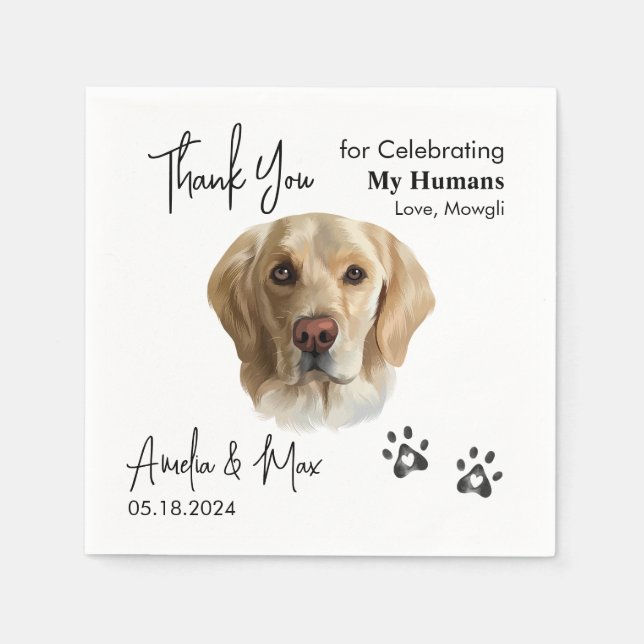 Labrador Retriever Lab Cocktail Napkin Dog Wedding (Front)