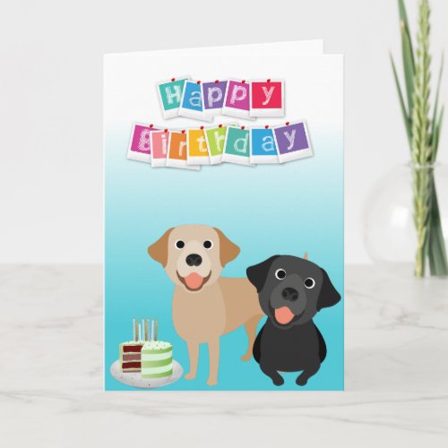 Labrador Retriever Lab dog Birthday cake Card