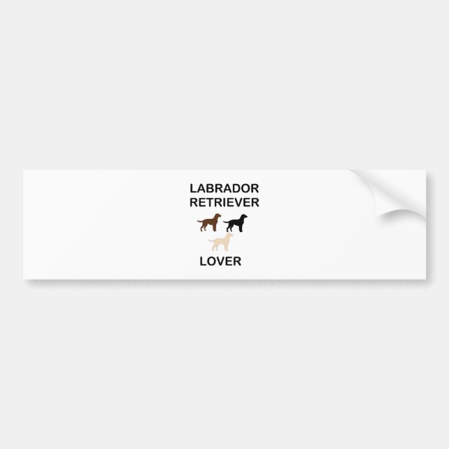 labrador retriever lover all colors silhouette bumper sticker (Front)