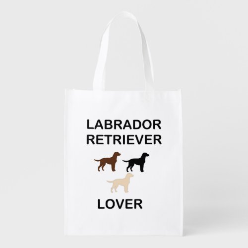 labrador retriever lover all colors silhouettes grocery bag