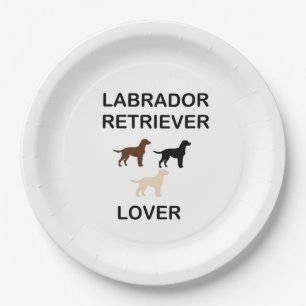 labrador retriever lover all colors silhouettes paper plates
