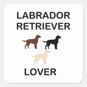 labrador retriever lover all colors silhouettes square sticker