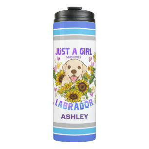 Labrador Retriever Lover Sunflower Trainer Floral Thermal Tumbler