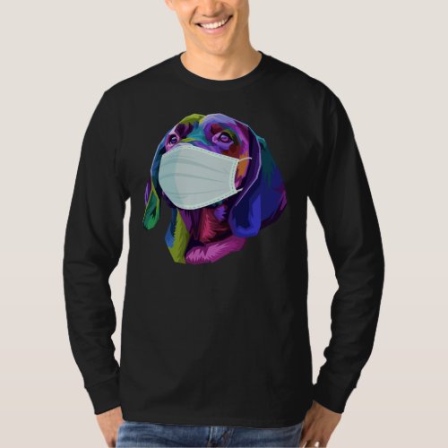 Labrador Retriever Mask Colorful Dog Pop Wearing M T_Shirt