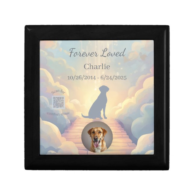 Labrador Retriever Memorial Keepsake Box Rainbow (Front)