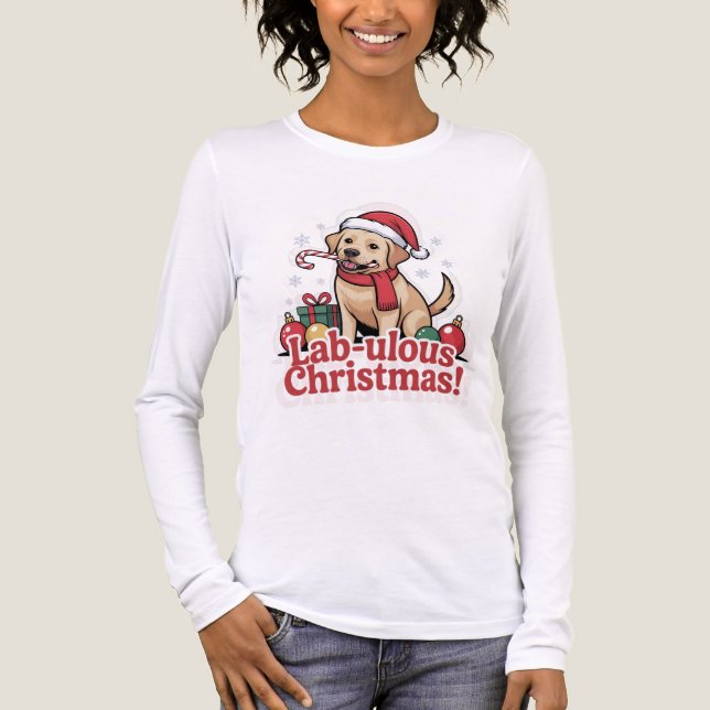 Labrador retriever merry Christmas  Tri-Blend Shirt (Front)