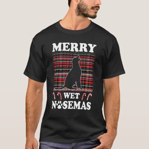 Labrador Retriever Merry Wet Nosemas Christmas Lab T_Shirt