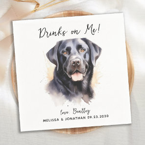 Labrador Retriever Modern Dog Wedding Cocktail Napkins