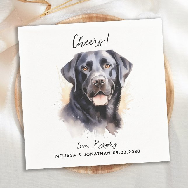 Labrador Retriever Modern Dog Wedding Cocktail Napkins (Creator Uploaded)