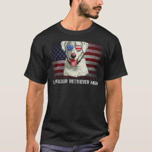 Labrador Retriever Mom American Dog Us Flag 4th Of T-Shirt