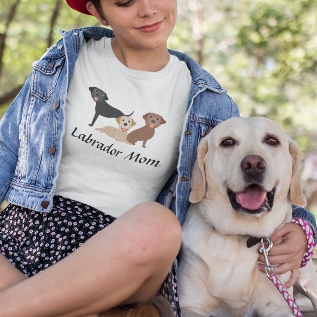 Labrador Retriever Mom Chocolate Black Yellow T-Shirt (Creator Uploaded)
