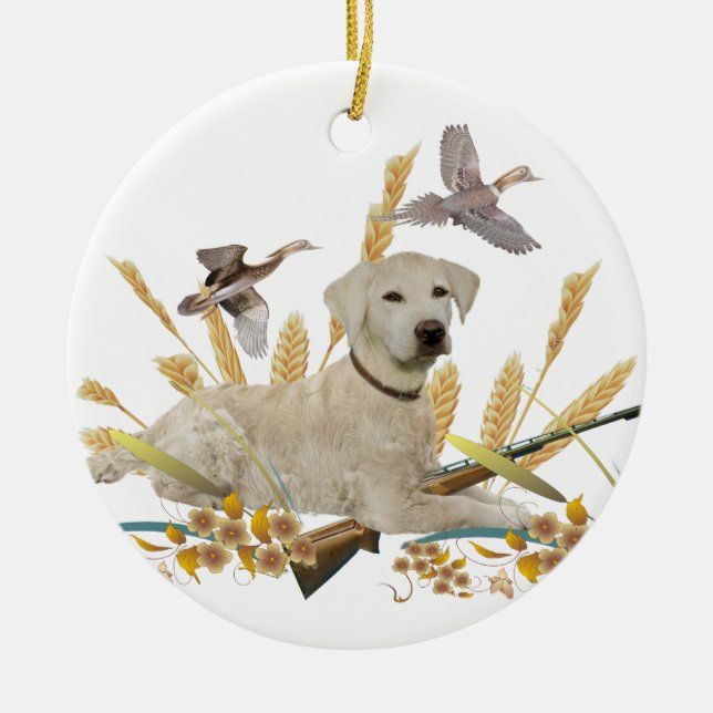 Labrador Retriever My Dog Hunts Ornament (Front)