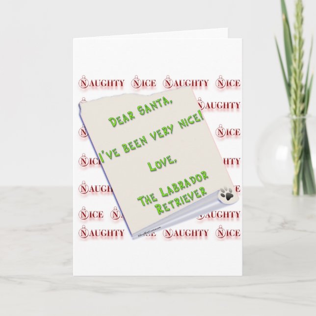 Labrador Retriever Naughty or Nice Holiday Card (Front)