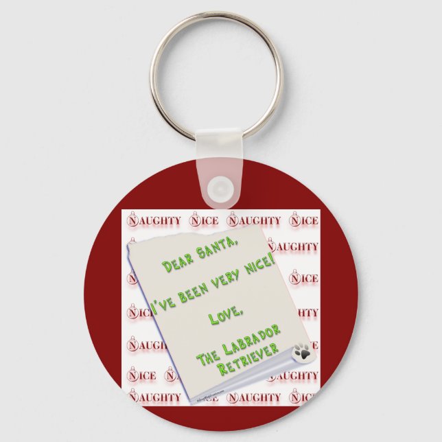 Labrador Retriever Naughty or Nice Keychain (Front)