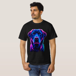Labrador Retriever Neon Color Portrait T-Shirt