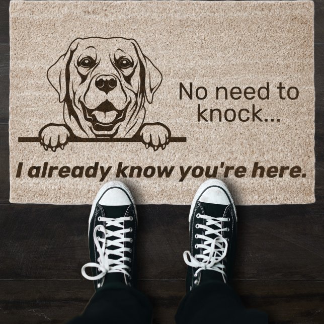 Labrador Retriever No Need to Knock Fiber Doormat (Labrador Retriever No Need to Knock Door Mat)